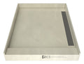WonderFall Trench® 42 In x 36 In Single Curb Shower Pan with Right Drain and Linear Tileable Drain Grate