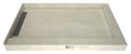 WonderFall Trench® 48 In x 60 In Right Dual Curb Corner Shower Pan with Left Drain and Linear Tileable Drain Grate