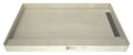 WonderFall Trench® 42 In x 72 In Single Curb Shower Pan with Right Drain and Linear Tileable Drain Grate
