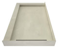 WonderFall Trench® 42 In x 72 In Left Dual Curb Corner Shower Pan with Right Drain and Linear Tileable Drain Grate