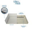 Redi Trench® 36 In x 60 In Barrier Free Shower Pan with Back Drain and Linear Tileable Drain Grate